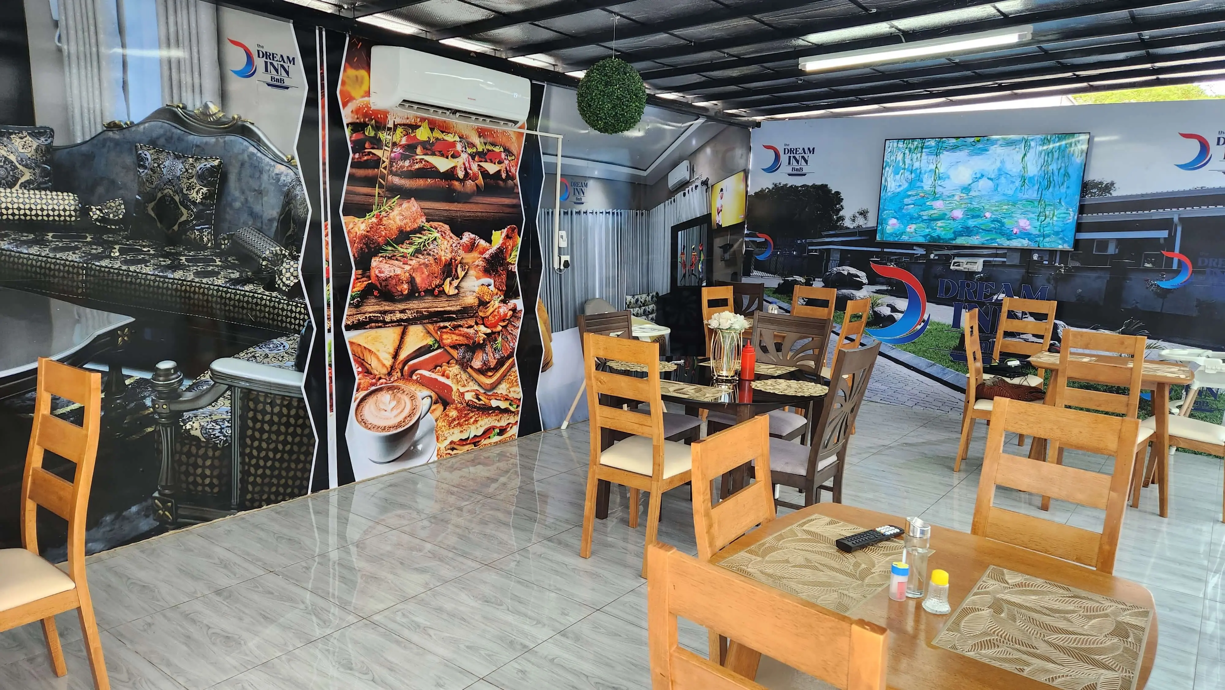 Elegant lounge and restaurant area
